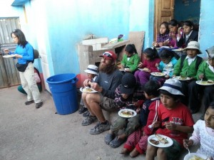 Scott eating with kids